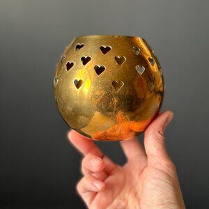 Brass Tea Light Votive Candle Holder Vintage Decor